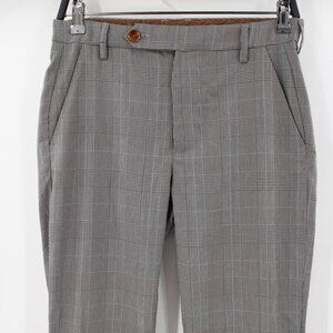 Dandy Del Mar Pants Mens 28 Straight Leg Flat Front Plaid Classic Fit Trouser